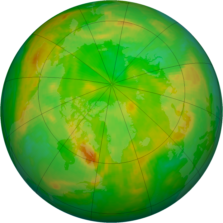 Arctic ozone map for 20 June 2003